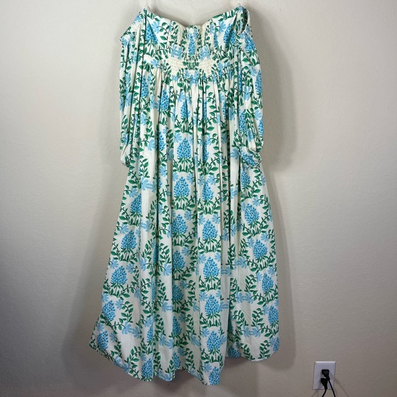 Anthropologie Let Me Be Long Sleeve Printed Midi Dress Blue Floral Size S Petite - Picture 15 of 15